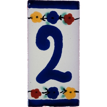 2 Zahl - 5x10cm Fliese