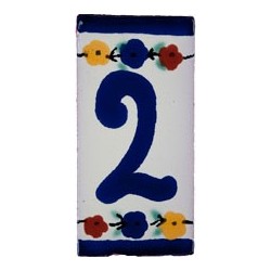 2 Zahl - 5x10cm Fliese