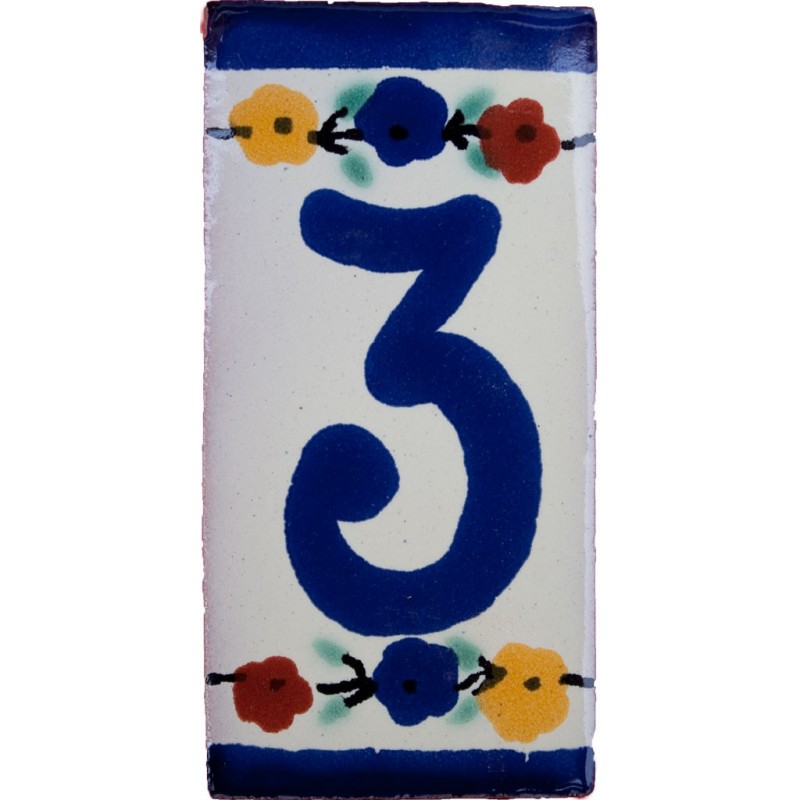 3 Zahl - 5x10cm Fliese