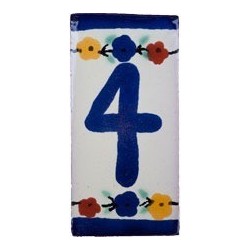 4 Zahl - 5x10cm Fliese