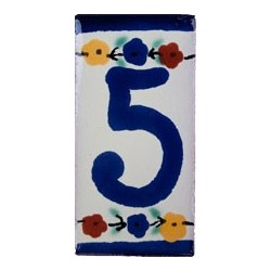 5 Zahl - 5x10cm Fliese