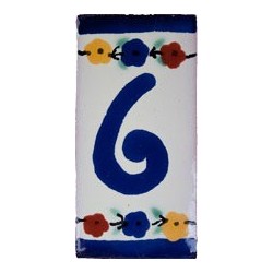 6 Zahl - 5x10cm Fliese