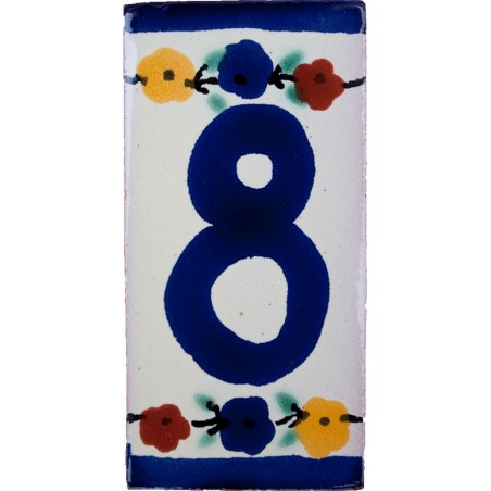 8 Zahl - 5x10cm Fliese