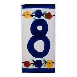 8 Zahl - 5x10cm Fliese