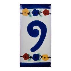 9 Zahl - 5x10cm Fliese