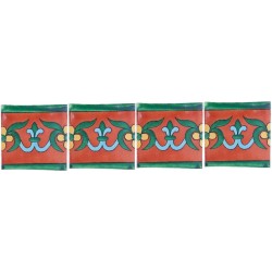 Decorada Terracota flor amarilla - 10x10cm Fliese