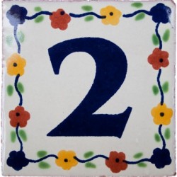 2 Zahl Bouquet - 10x10cm Fliese