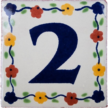 2 Zahl Bouquet - 10x10cm Fliese