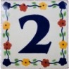 2 Zahl Bouquet - 10x10cm Fliese