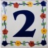 2 Zahl Bouquet - 10x10cm Fliese