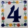 4 Zahl Bouquet - 10x10cm Fliese