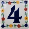 4 Zahl Bouquet - 10x10cm Fliese