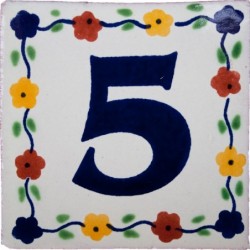 5 Zahl Bouquet - 10x10cm Fliese