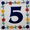 5 Zahl Bouquet - 10x10cm Fliese