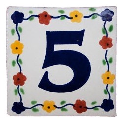 5 Zahl Bouquet - 10x10cm Fliese