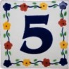 5 Zahl Bouquet - 10x10cm Fliese