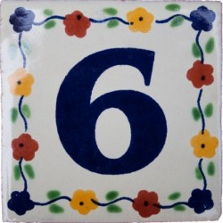 6 Zahl Bouquet - 10x10cm Fliese