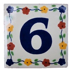 6 Zahl Bouquet - 10x10cm Fliese