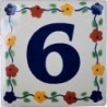6 Zahl Bouquet - 10x10cm Fliese