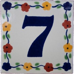 7 Zahl Bouquet - 10x10cm Fliese