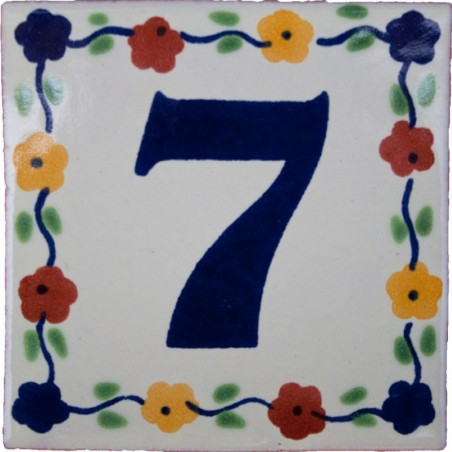 7 Zahl Bouquet - 10x10cm Fliese