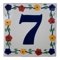 7 Zahl Bouquet - 10x10cm Fliese