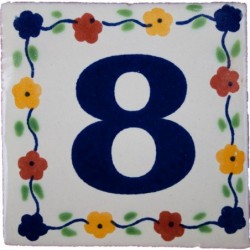 8 Zahl Bouquet - 10x10cm Fliese