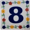 8 Zahl Bouquet - 10x10cm Fliese
