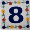 8 Zahl Bouquet - 10x10cm Fliese