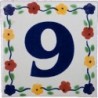 9 Zahl Bouquet - 10x10cm Fliese