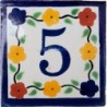 5 Zahl Bouquet mit Rand - 10x10cm Fliese