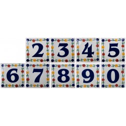 Zahlen Bouquet - 10x10cm Fliese