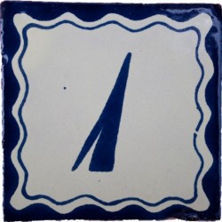 1 Zahl Blau Einfach - 10x10cm Fliese