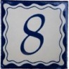 8 Zahl Blau Einfach - 10x10cm Fliese