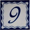 9 Zahl Blau Einfach - 10x10cm Fliese