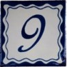 9 Zahl Blau Einfach - 10x10cm Fliese