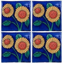 Girasol doble - 10x10cm Fliese
