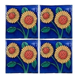 Girasol doble - 10x10cm Fliese