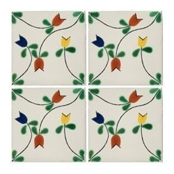 Tulipanes encontrados - 10x10cm Fliese