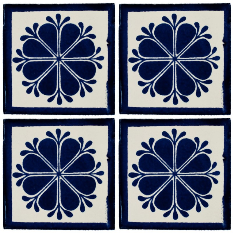 Amapola Azul c/Pistilo - 10x10cm Fliese