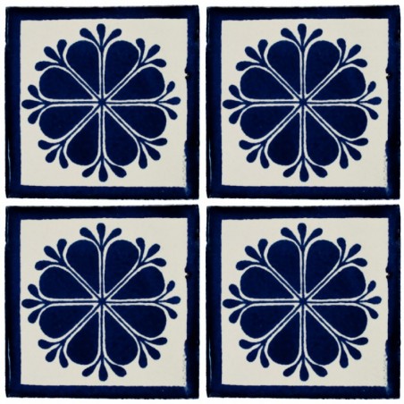 Amapola Azul c/Pistilo - 10x10cm Fliese