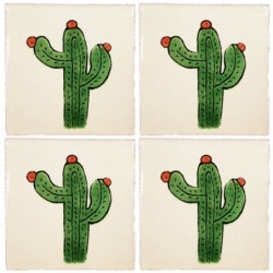 Cactus Navideno - 10x10cm Fliese