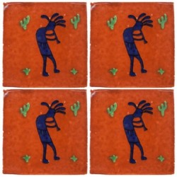 Kokopelli Arizona f/Terracotta - 10x10cm Fliese