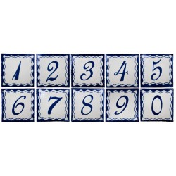 Zahlen Blau Einfach - 10x10cm Fliese