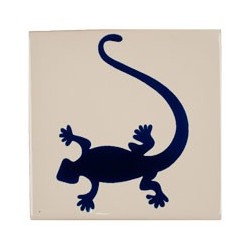 Lagartija Azul f/Blanco 11x11 cm Fliese