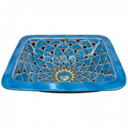 Pavo Turquesa 63 CUADRADO Einbauwaschbecken - 45 x 36