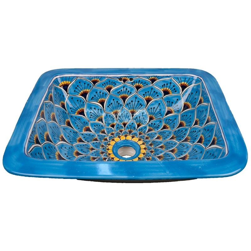 Pavo Turquesa 63 CUADRADO Einbauwaschbecken - 45 x 36