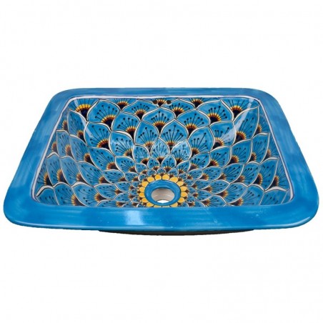 Pavo Turquesa 63 CUADRADO Einbauwaschbecken - 45 x 36