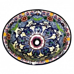 Puebla 58 OVAL GRANDE Relief Einbauwaschbecken - 53 x 43 cm
