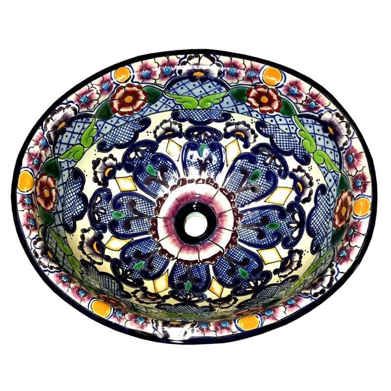 Cuernavaca 80 OVAL GRANDE Relief Einbauwaschbecken - 53 x 43 cm